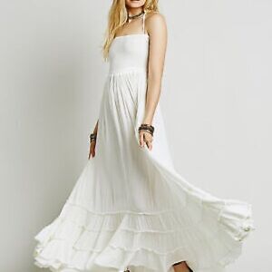 Bohemian Beach Gauze Maxi Dress, Small, NWOT, Romantic, Flowing, 3 Strap Halter